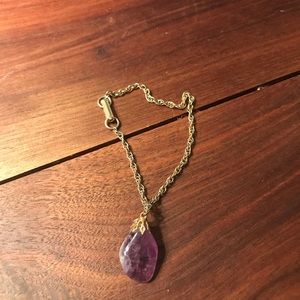 Women’s small gold amethyst stone bracelet